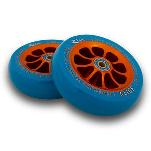 River Wheel Co – “Fireset” Glide 115 x 30 (Blue on Orange)
